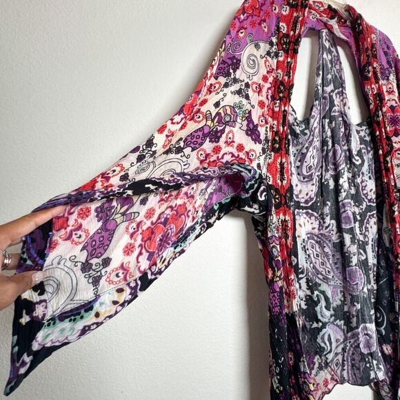 Free People Little Wing Boho Mix Print Kimono Duster Robe OS - Picture 4 of 10